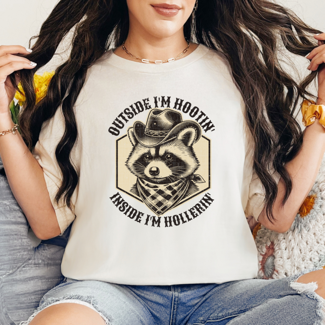 Outside I'm Hootin' Inside I'm Hollerin' Graphic Tee