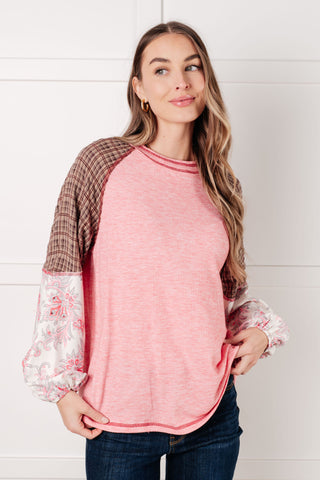 Walk for Miles Floral Color Block Top