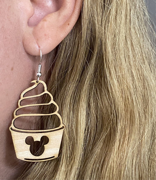 Wood Dole Whip Earrings - Disney Inspired