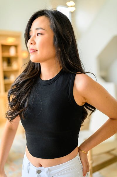 Best Friends Cropped Tank in Black