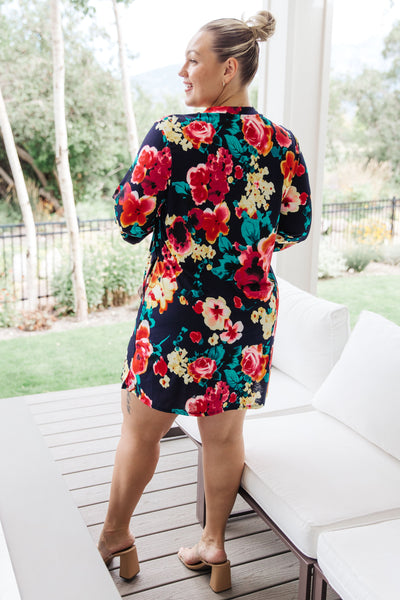 Moonlit Garden Floral Mini Dress