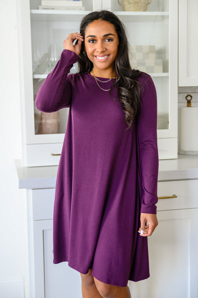 Most Reliable Long Sleeve Knit Dress In Plum