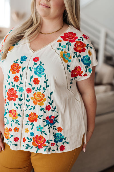 Rose Garden Embroidered Blouse