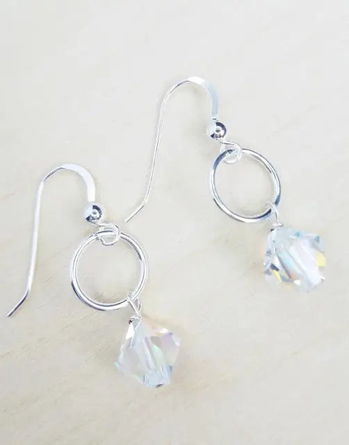 Silver Link w/ Swarovski Crystal Earrings