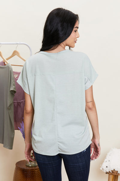 Sew In Love Pocket Tee in Sage
