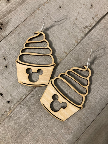 Wood Dole Whip Earrings - Disney Inspired
